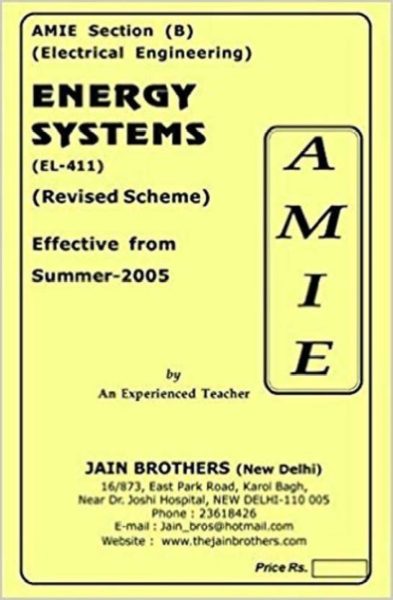 AMIE-Section (B) Energy Systems (EL-411) Electrical Engineering Solved And Unsolved Paper