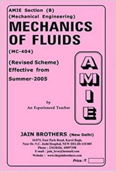 AMIE-Section (B) Mechanics OF Fluids (MC-404) Mechanical Engineering Solved And Unsolved Paper