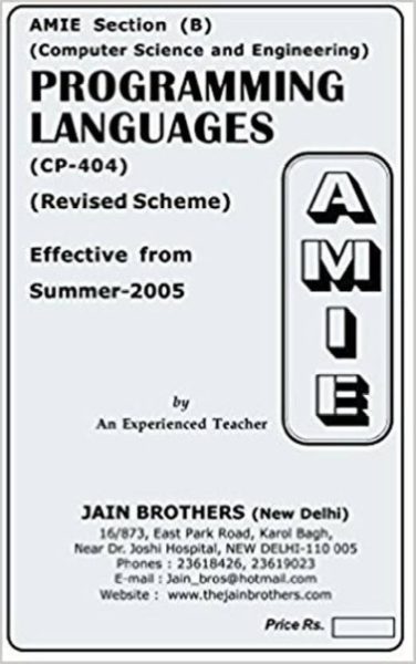 AMIE-Section (B) Programming Languages (CP-404) Computer Science And Engineering Solved And Unsolved Paper