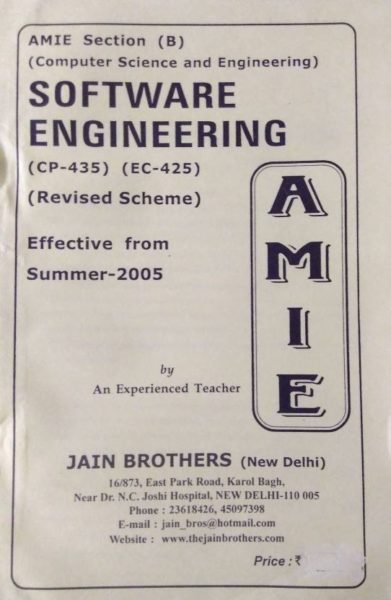 AMIE-Section (B) Software Engineering (CP-435) (EC-425) Computer Science And Engineering Solved And Unsolved Paper