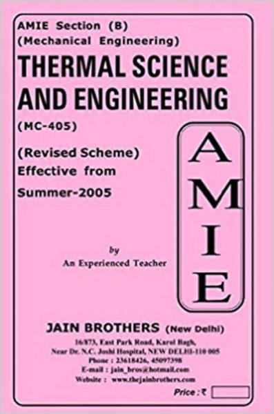 AMIE-Section (B) Thermal Science And Engineering (MC-405) Mechanical Engineering Solved And Unsolved Paper