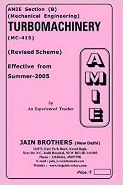 AMIE-Section (B) Turbomachinery (MC-415) Mechanical Engineering Solved And Unsolved Paper